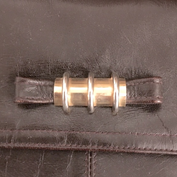 Vintage 1970’s / brown leather envelope clutch - Picture 2 of 8